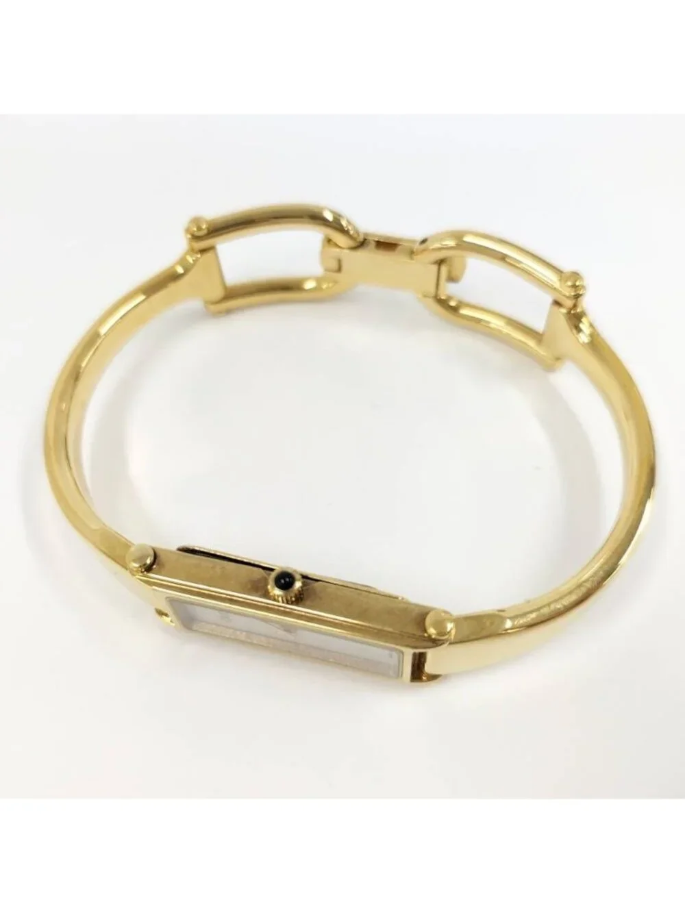 Gucci Bangle Watch Quartz SS Gold Shell